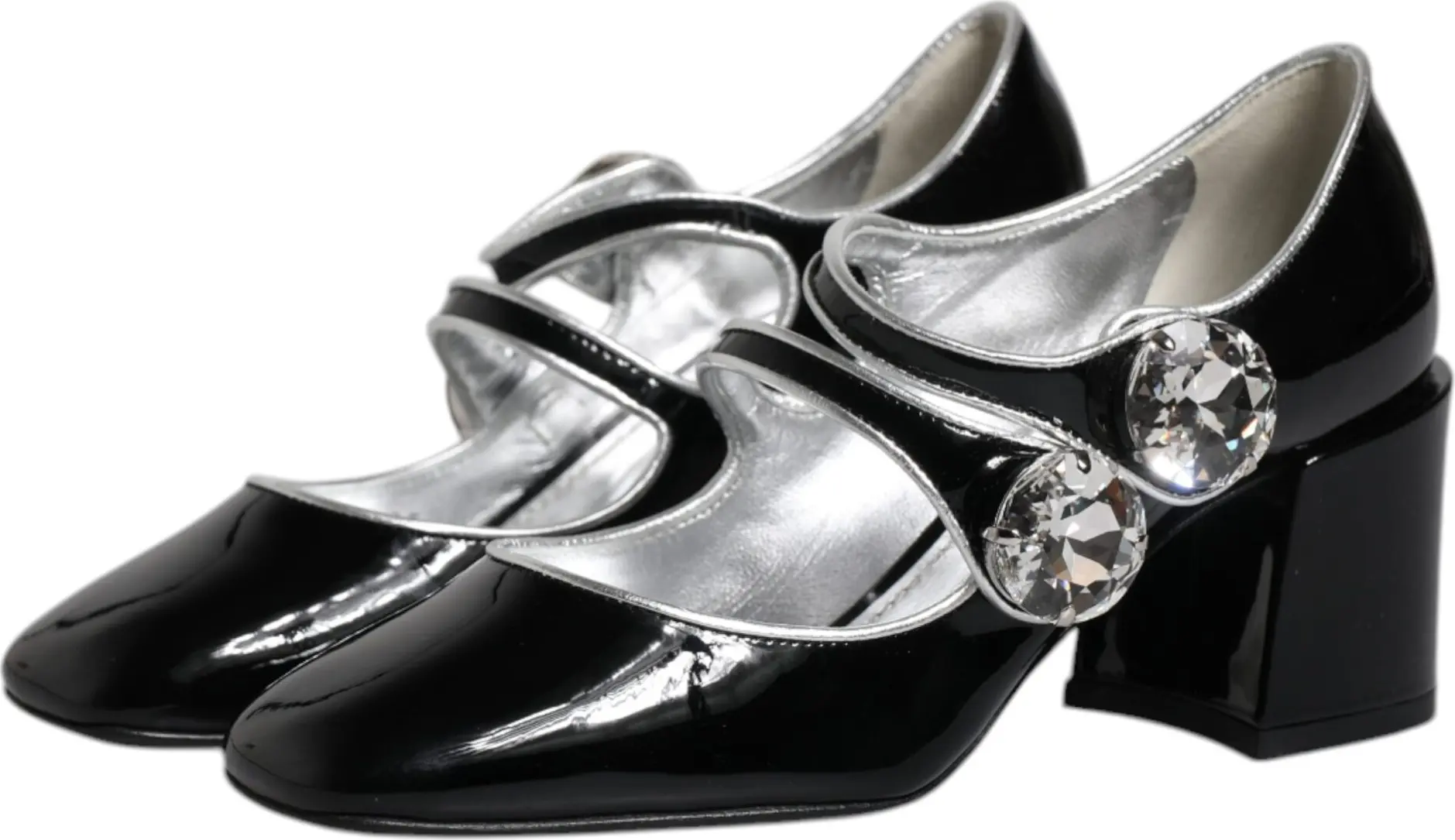 Dolce & Gabbana patent charmdori kristalli Mary Jane tuflilari Qora