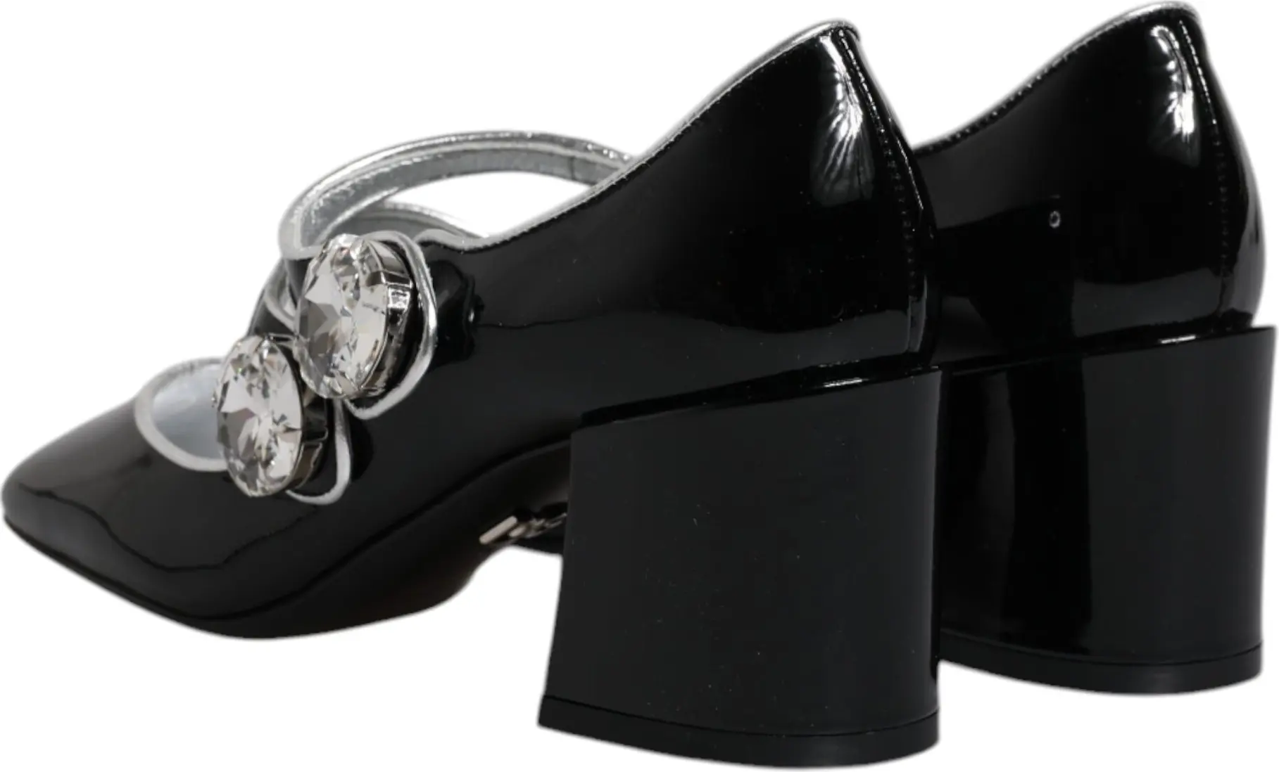 Dolce & Gabbana patent charmdori kristalli Mary Jane tuflilari Qora