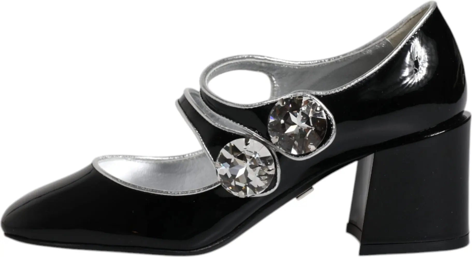 Dolce & Gabbana patent charmdori kristalli Mary Jane tuflilari Qora