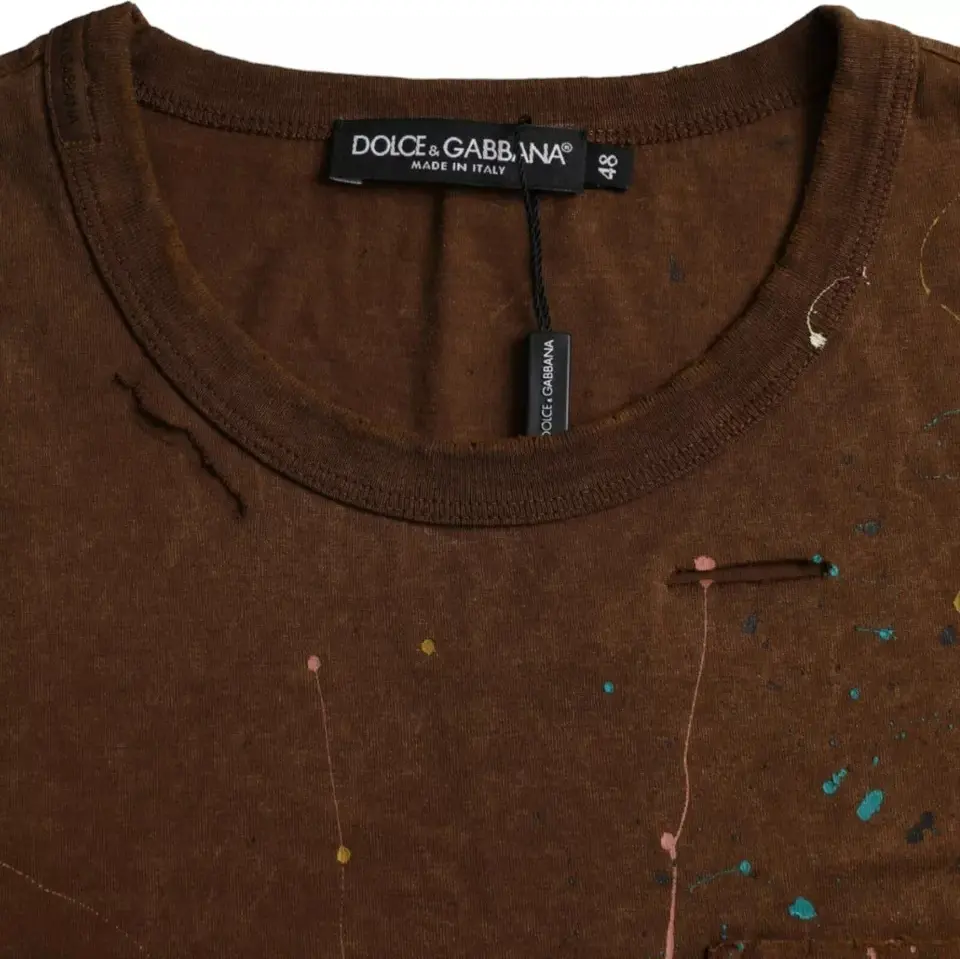 T-shirt Dolce & Gabbana Brown Color Splash