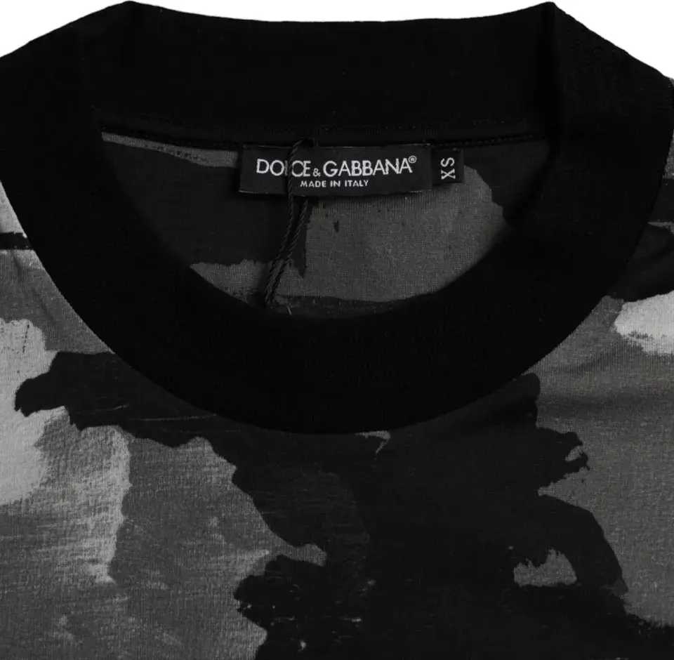 T-shirt Dolce & Gabbana Multicolor Camouflage Cotton Crewneck