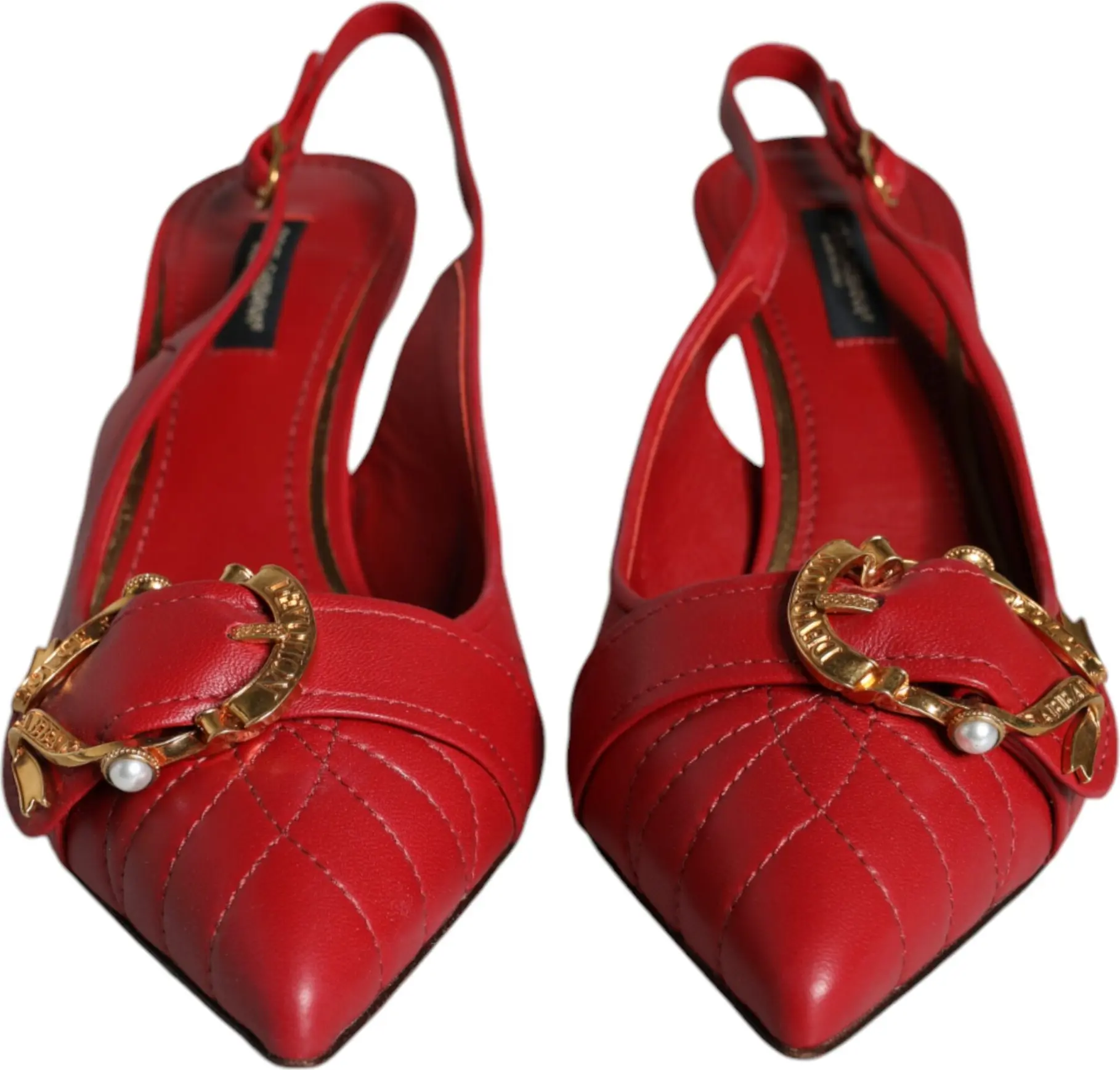 Leather Heels Slingback Shoes Dolce & Gabbana Devotion
