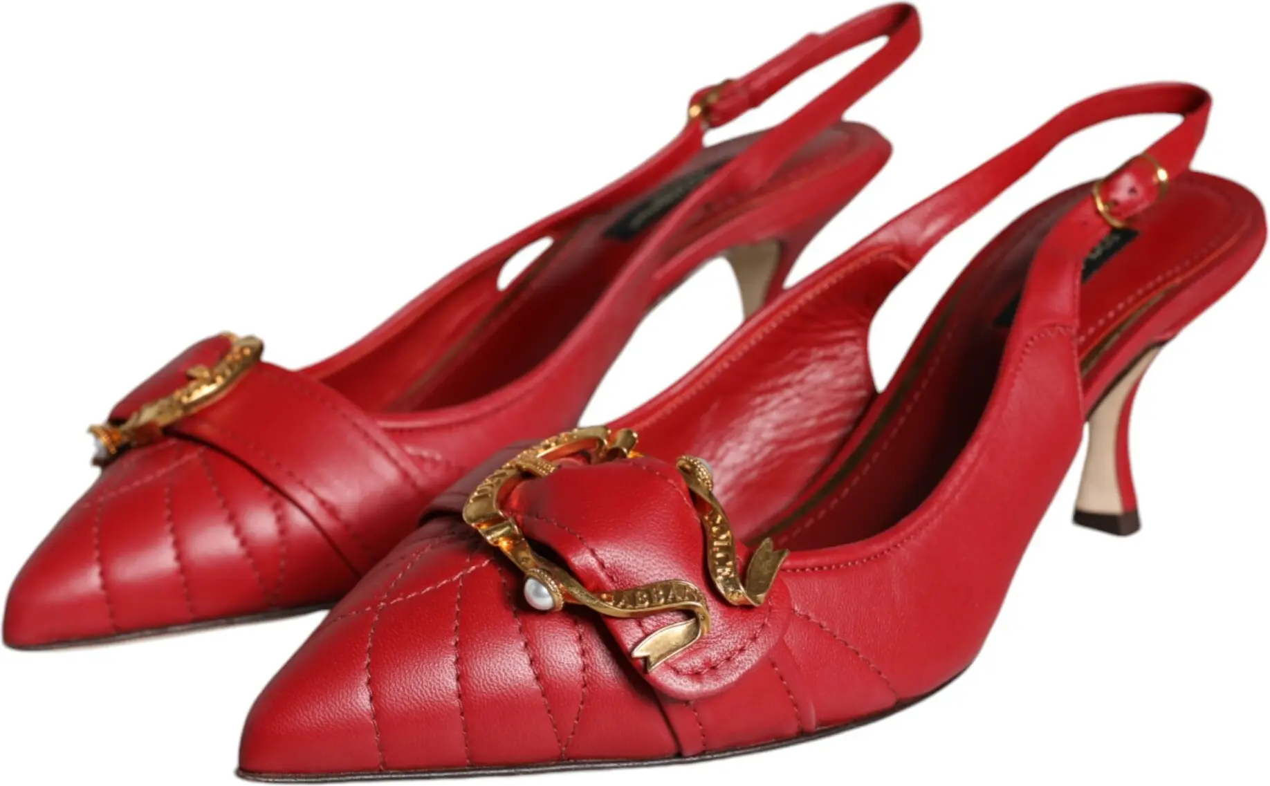 Leather Heels Slingback Shoes Dolce & Gabbana Devotion