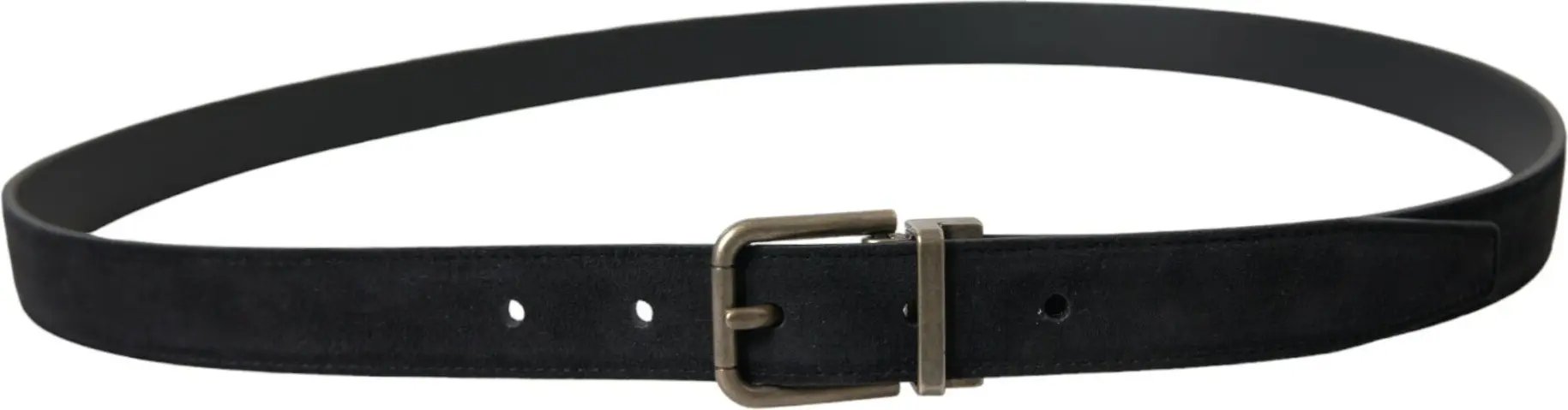 Belt Dolce & Gabbana Black Goat Leather Antique Metal Buckle Belt