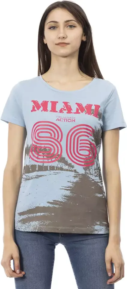 T-Shirt Trussardi Light Blue Cotton Women T-Shirt