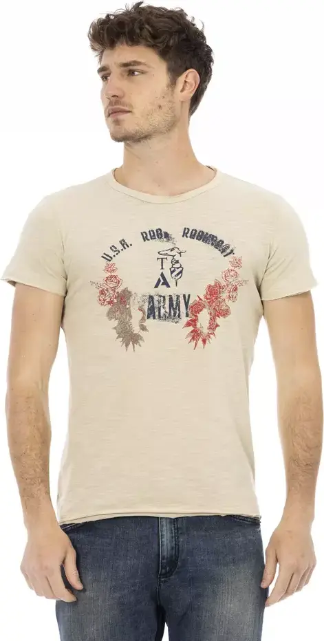 T-Shirt Trussardi Beige Cotton Men T-Shirt