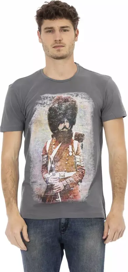 Trussardi Gray paxta T-ko'ylagi Erkaklar uchun