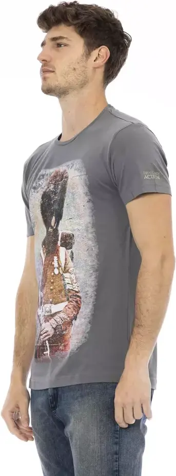 Trussardi Gray paxta T-ko'ylagi Erkaklar uchun