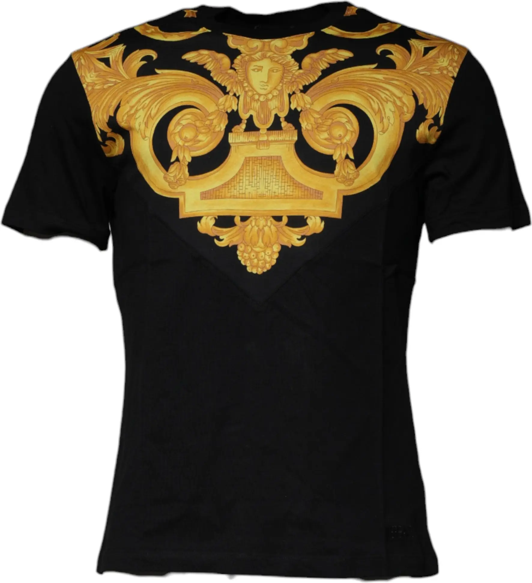T-shirt Versace Black Medusa Print Cotton Crew Neck