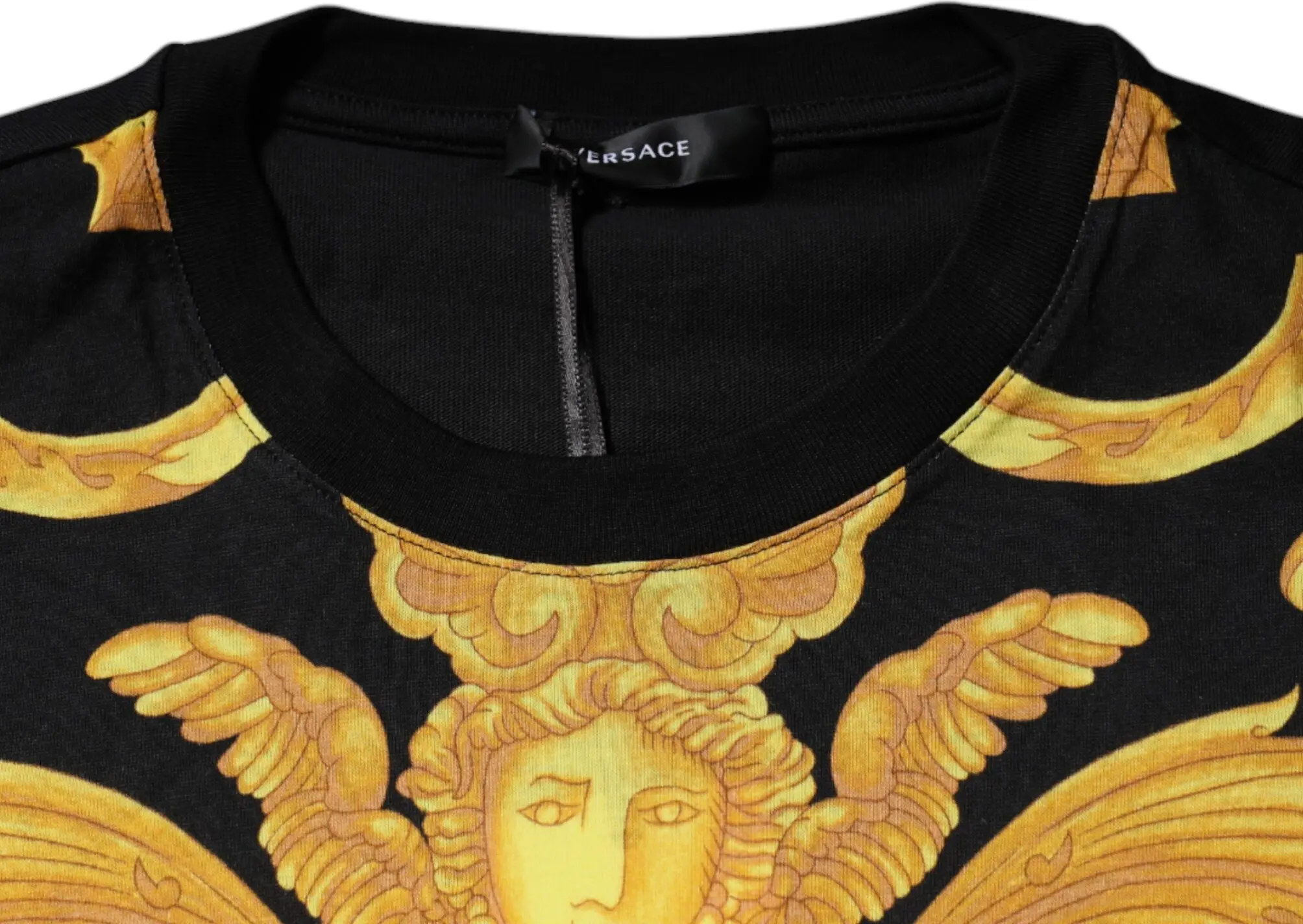 Футболка Versace Черная с принтом Medusa из хлопка с круглым вырезом