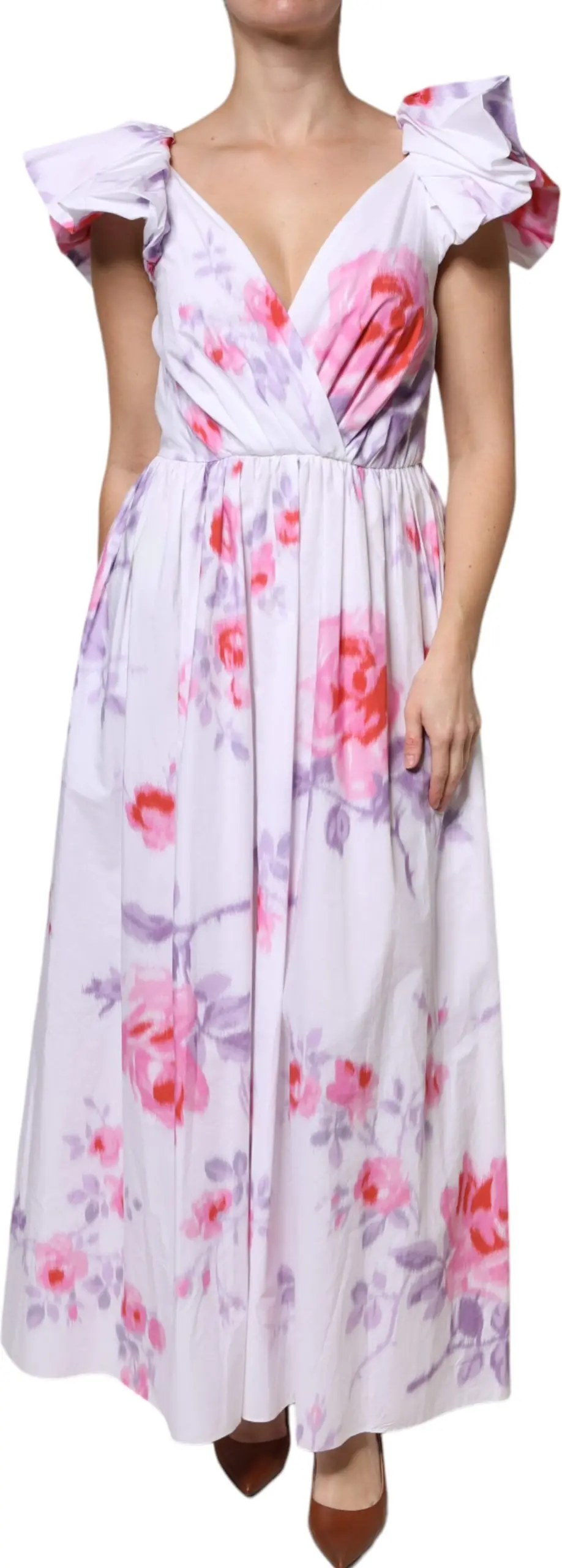 Dress Philosophy White Floral Cotton Maxi Dress