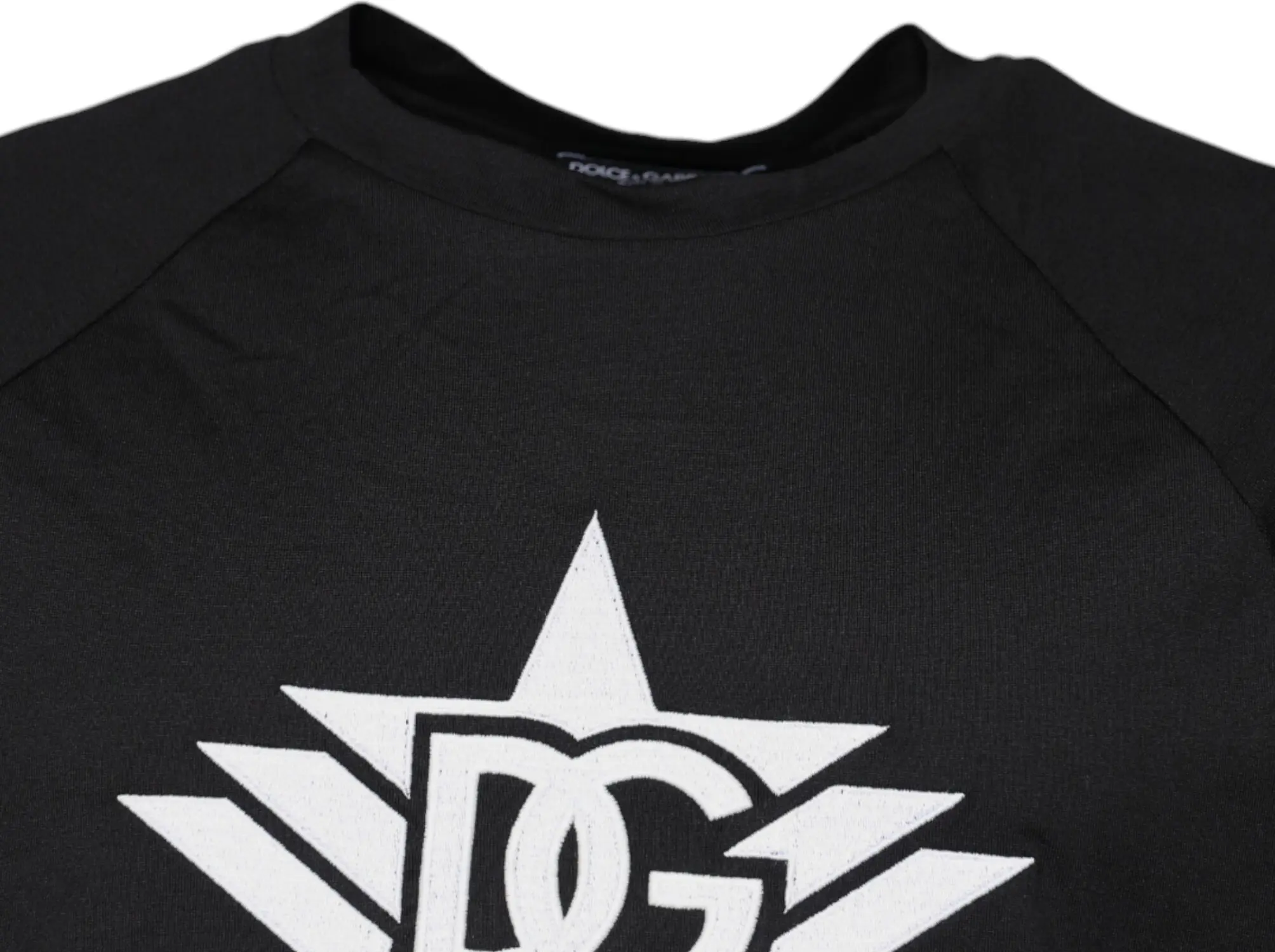 T-shirt Dolce & Gabbana Black Logo Print Cotton Crew Neck