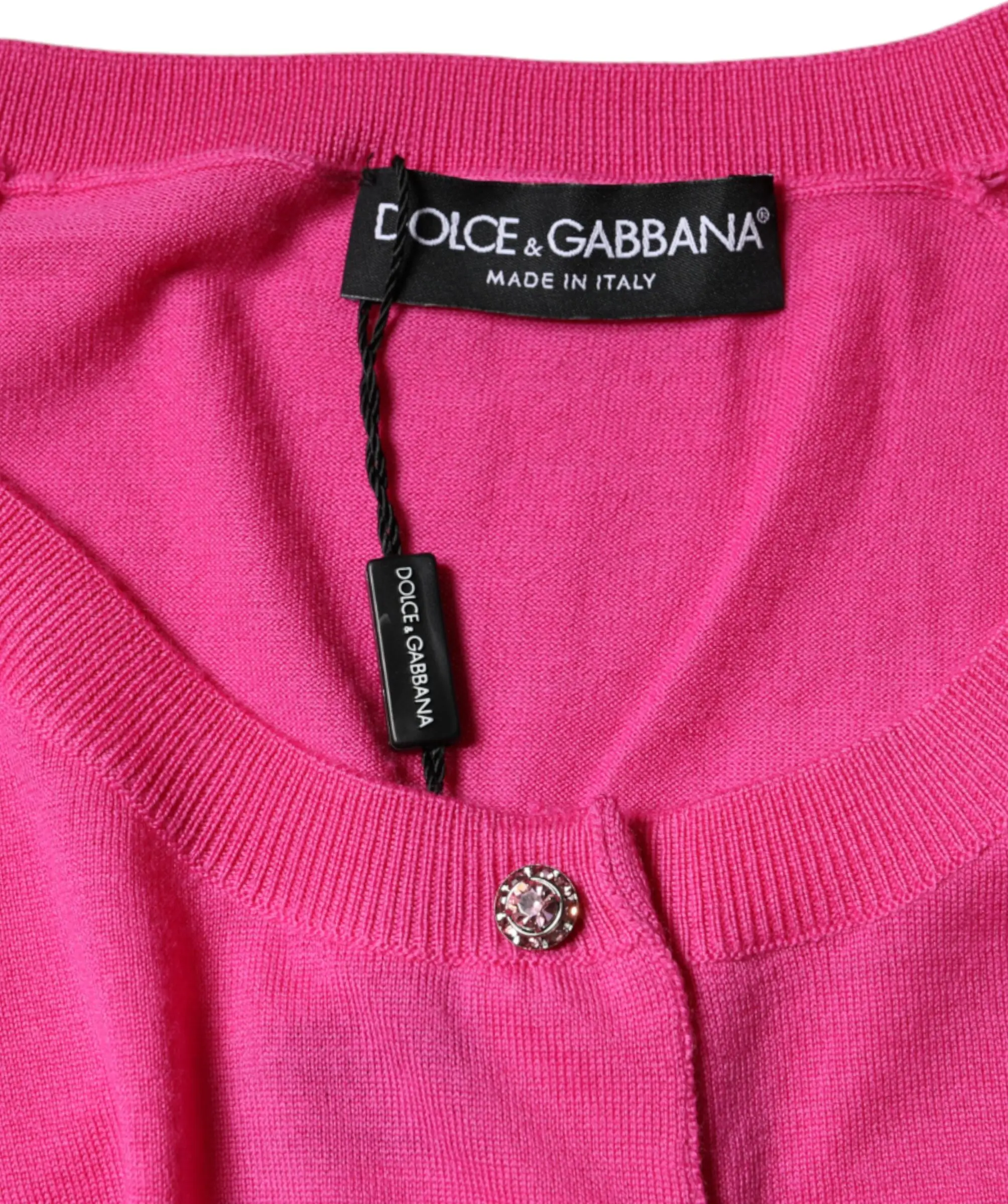 Блузка Dolce & Gabbana Розовая Шерсть На Пуговицах С Коротким Рукавом