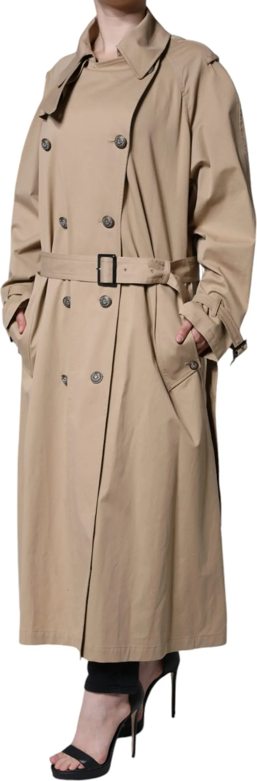 Jacket Dolce & Gabbana Xaki Ikki qatorli paltosi