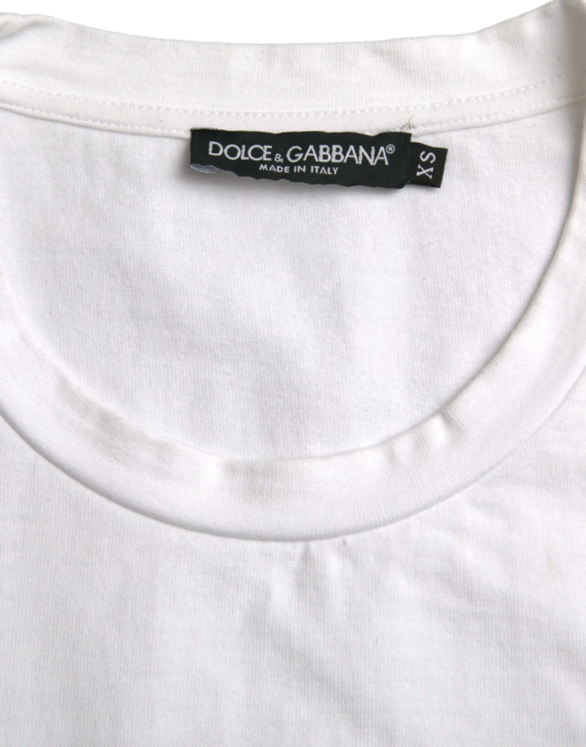 T-shirt Dolce & Gabbana White Amor Heart Cotton Crewneck Short Sleeve