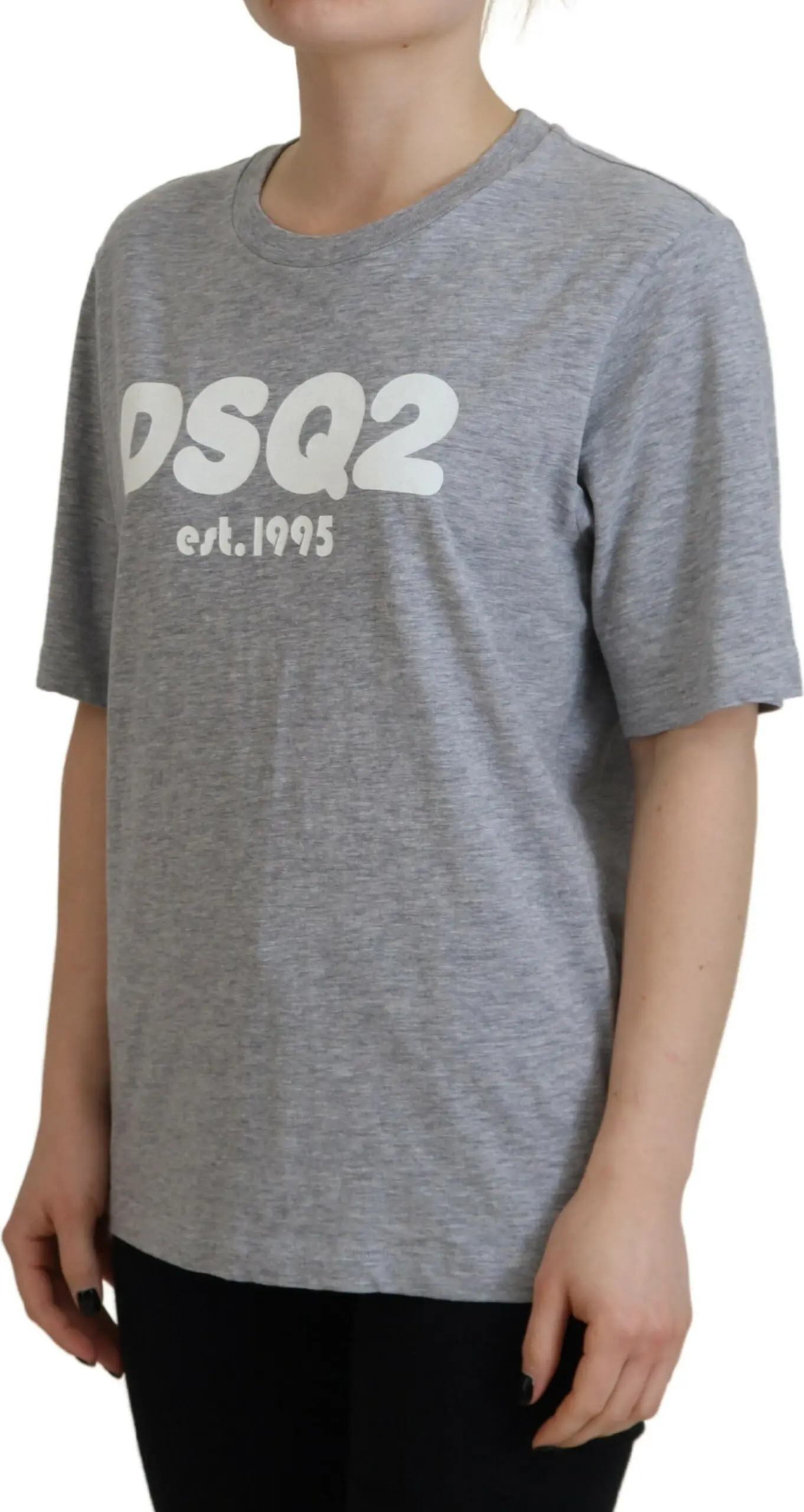 T-shirt Dsquared2 Logotipli 100% Paxtadan Tikilgan Davra Bo'yinli Qisqa Yengli Futbolka