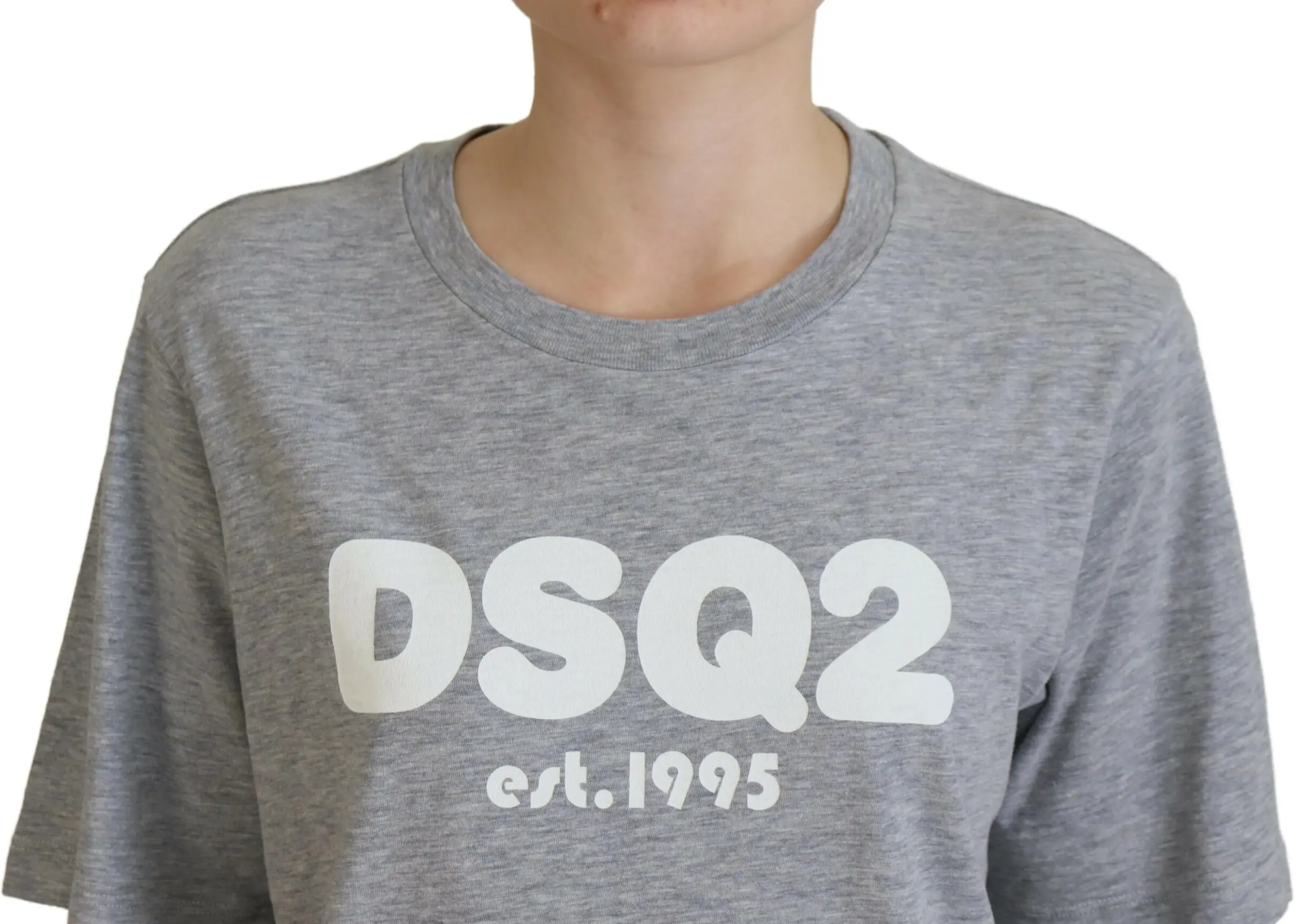 T-shirt Dsquared2 Logotipli 100% Paxtadan Tikilgan Davra Bo'yinli Qisqa Yengli Futbolka