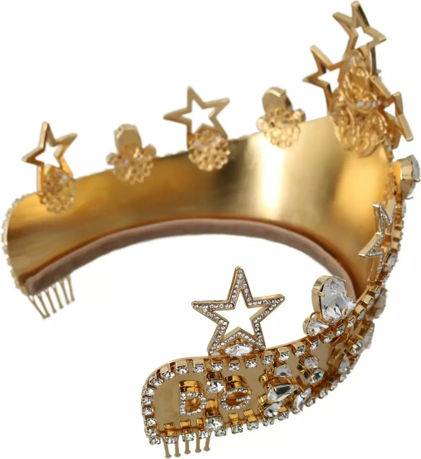 Tiara Diadem Dolce & Gabbana Gold Crystal Star