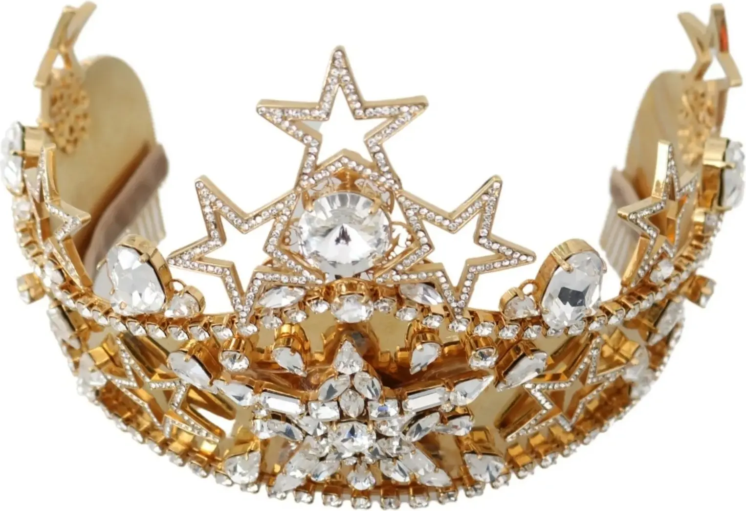 Tiara Diadem Dolce & Gabbana Gold Crystal Star