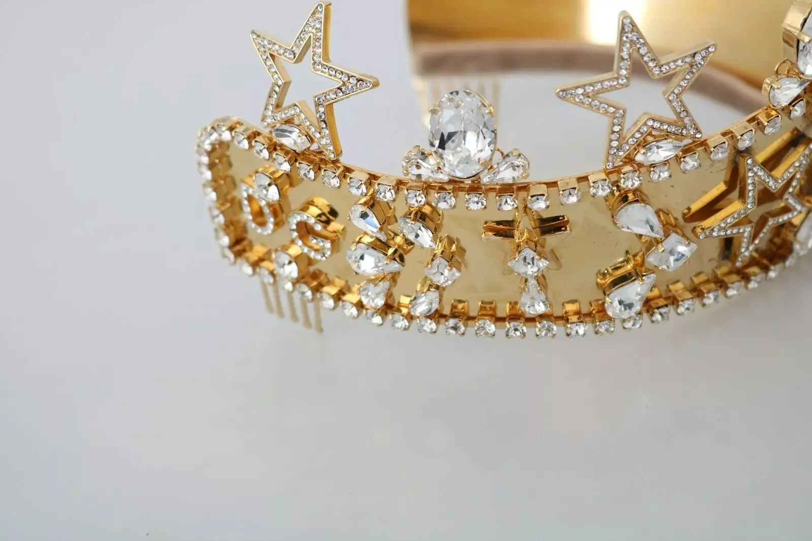 Tiara Diadem Dolce & Gabbana Gold Crystal Star