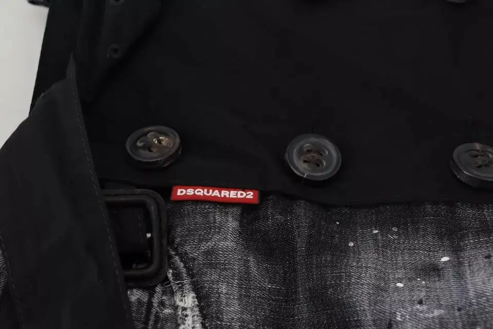 Dsquared2 ochrangli, o'rtacha balandlikdagi denim mini yubka