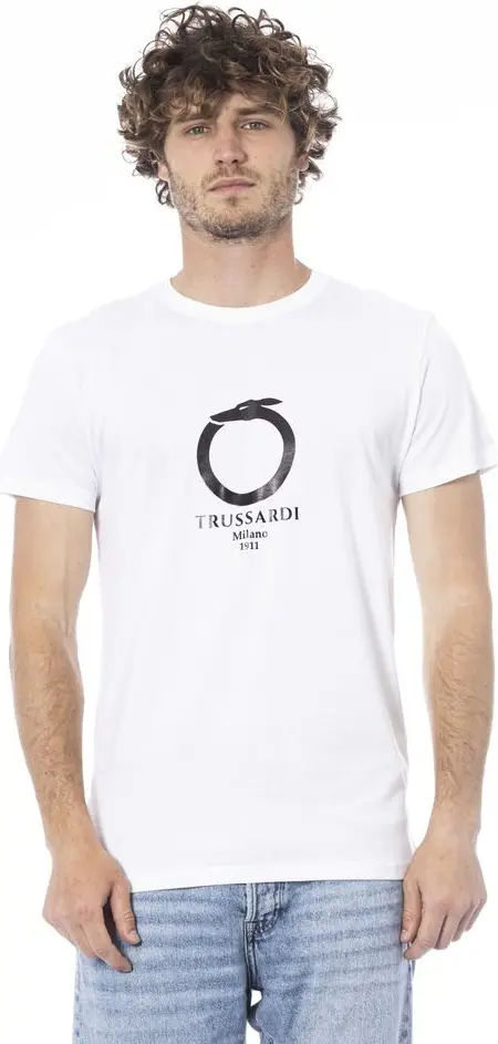 White Cotton T-Shirt Trussardi Beachwear