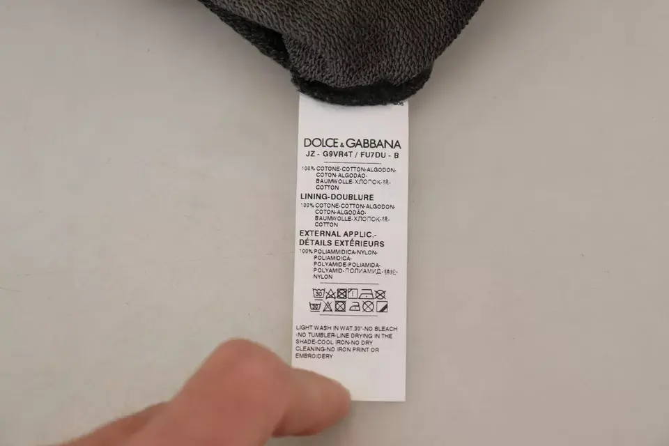 Qora paxta logotipli hoodie sviter