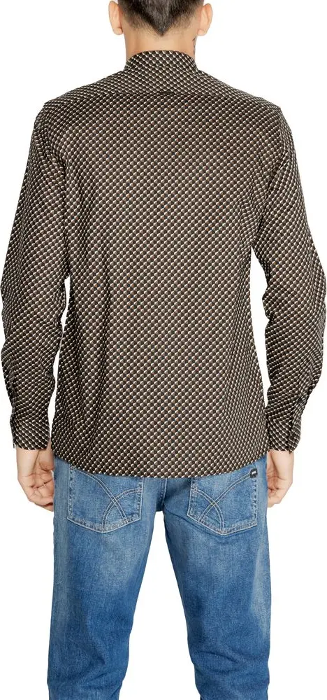 Brown Cotton Pattern Shirt Antony Morato