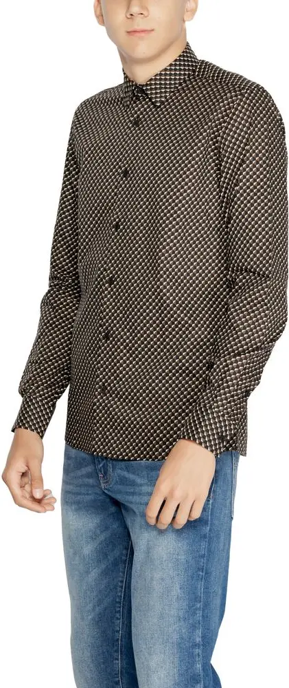 Brown Cotton Pattern Shirt Antony Morato