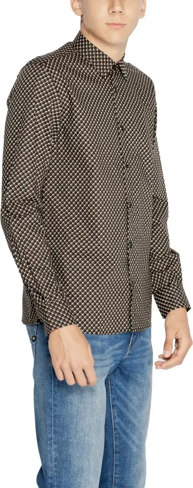 Brown Cotton Pattern Shirt Antony Morato