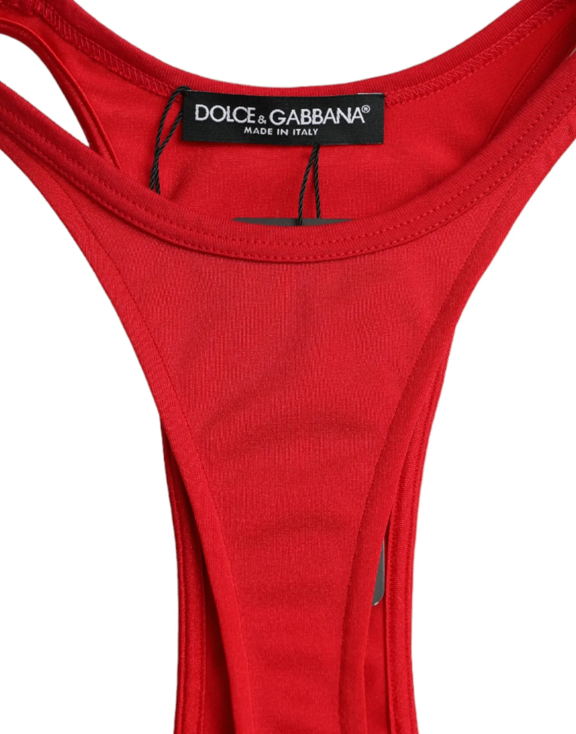 Красное платье-футляр мини из эластичного нейлона Dolce & Gabbana