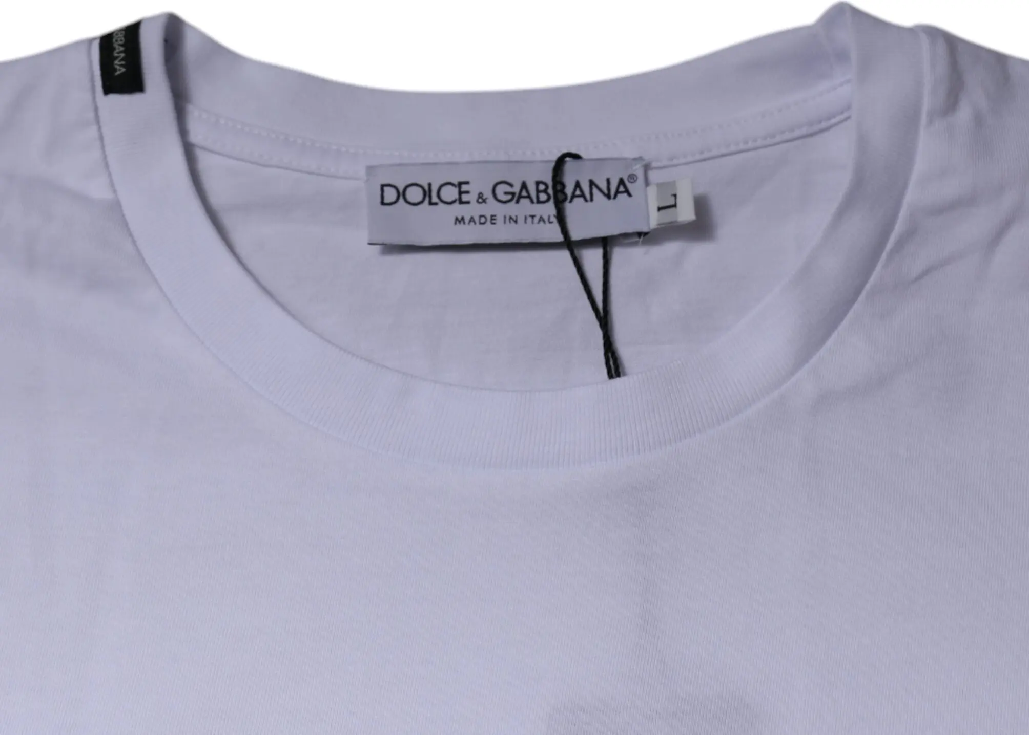 Футболка Dolce & Gabbana Белая Красная Леопард Хлопок Круглый вырез