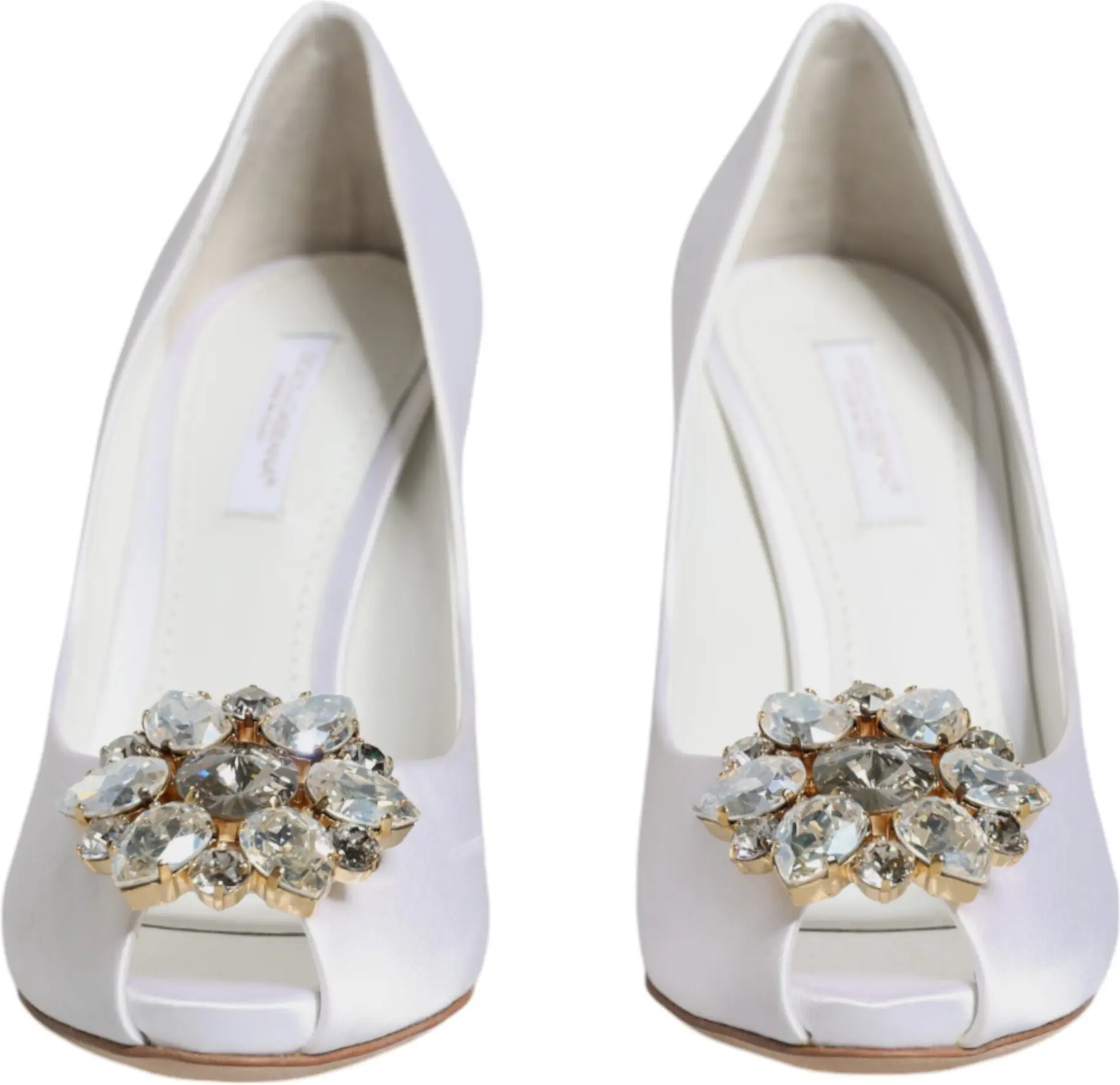 Dolce & Gabbana oq kristalli satin poyabzal