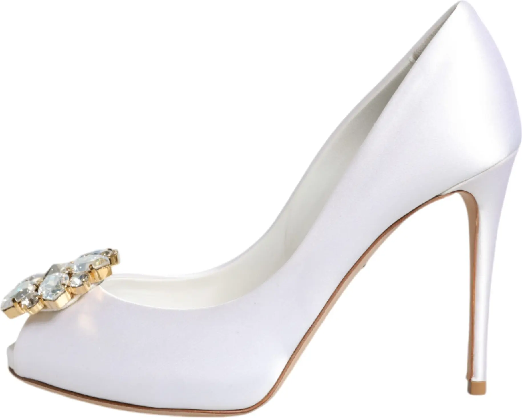 Dolce & Gabbana oq kristalli satin poyabzal