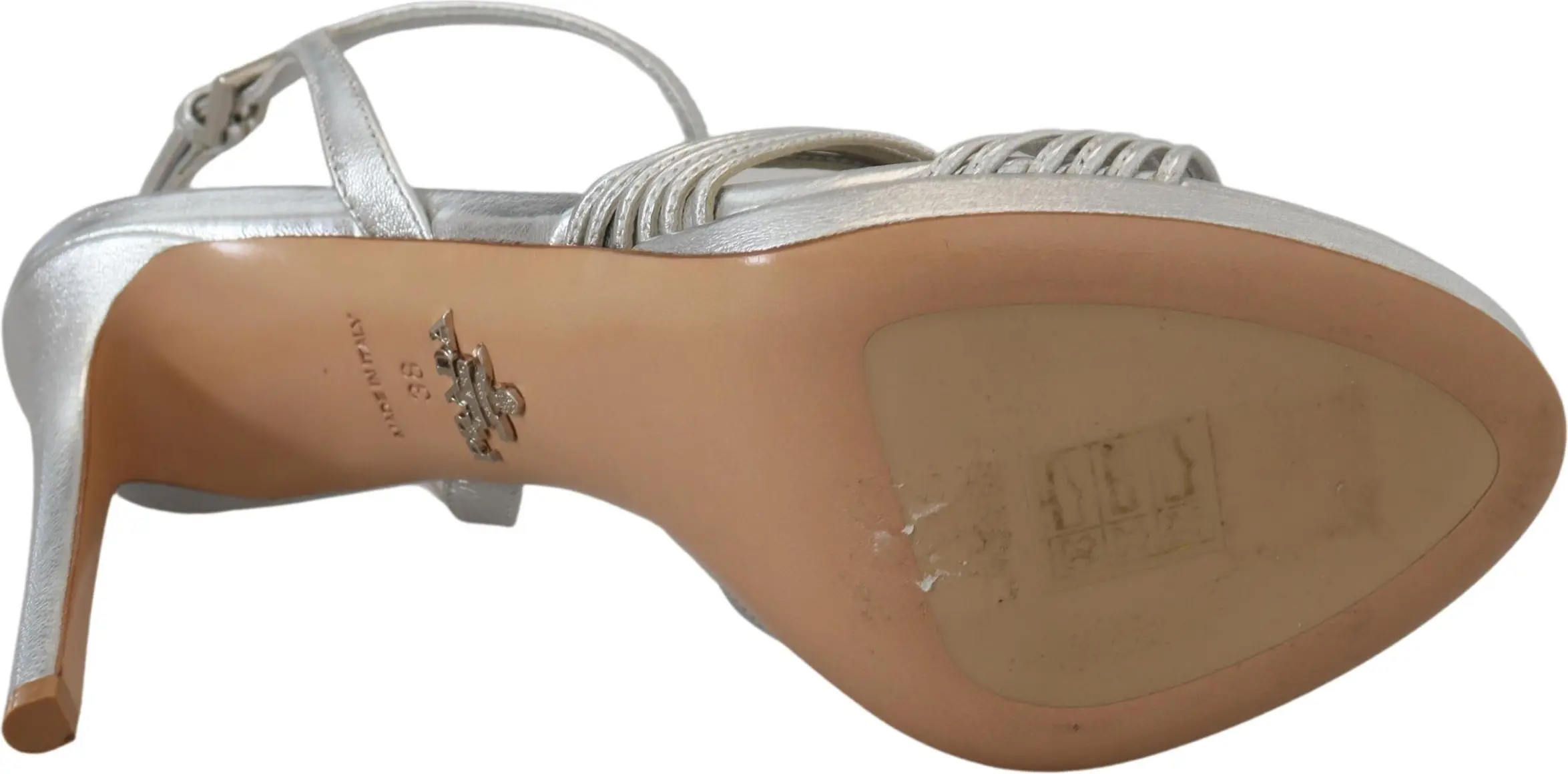 Sandals Prada Silver Leather