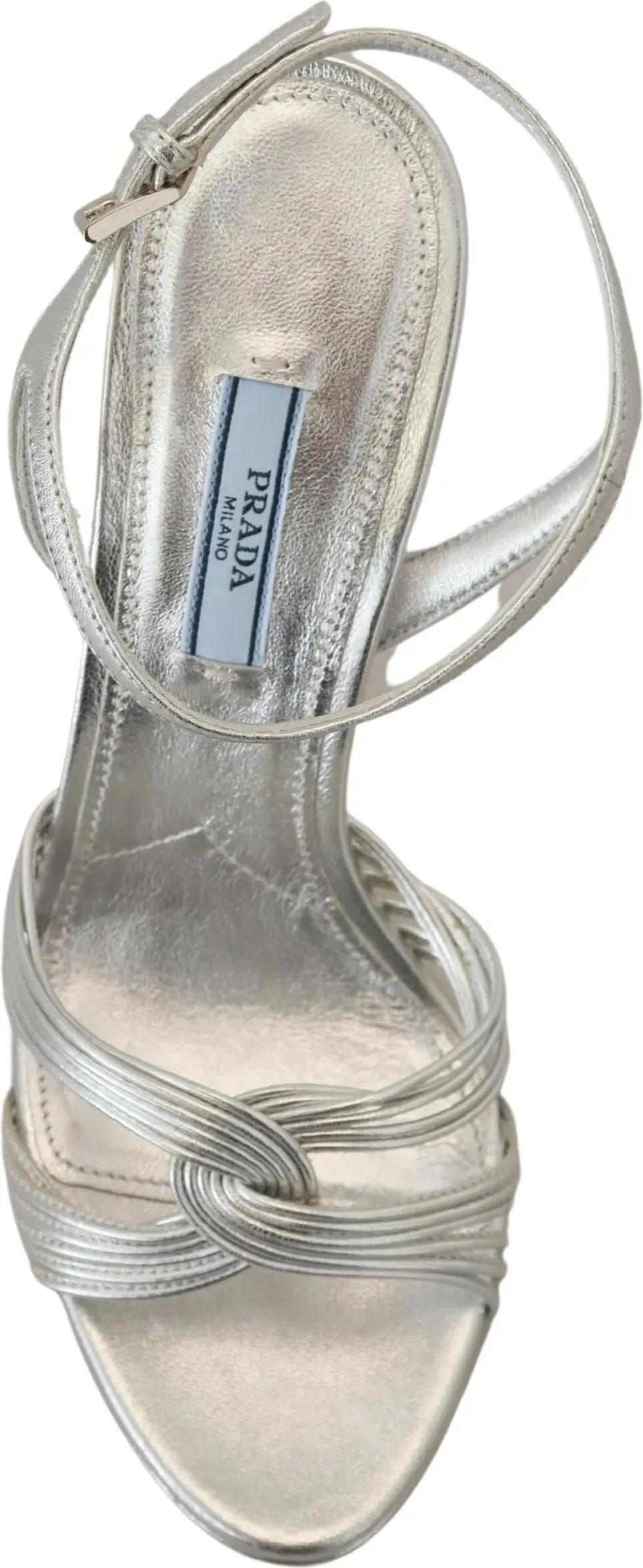 Sandals Prada Silver Leather