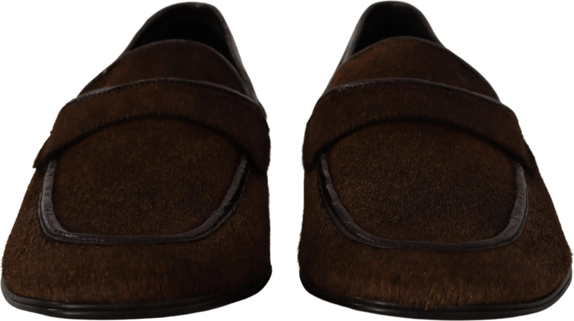 Shoes Dress Loafers Brown Leather Slip Shoes Dolce & Gabbana
