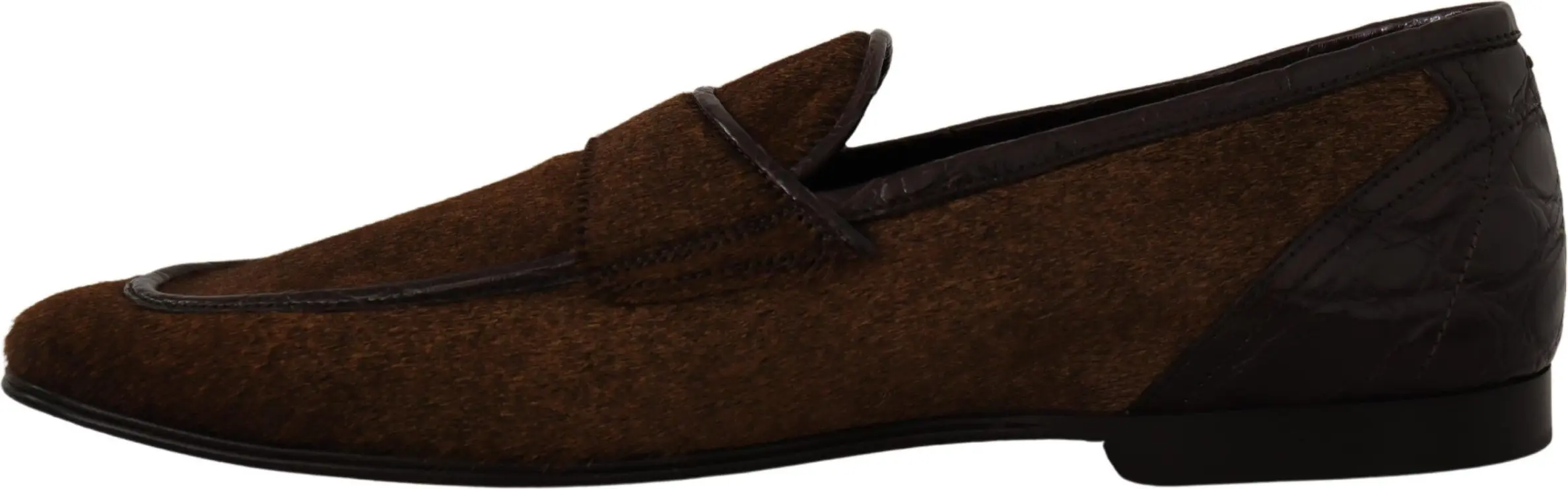 Shoes Dress Loafers Brown Leather Slip Shoes Dolce & Gabbana