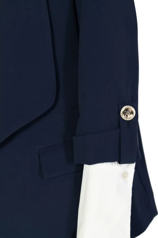 Blue Polyester Blazer Rinascimento