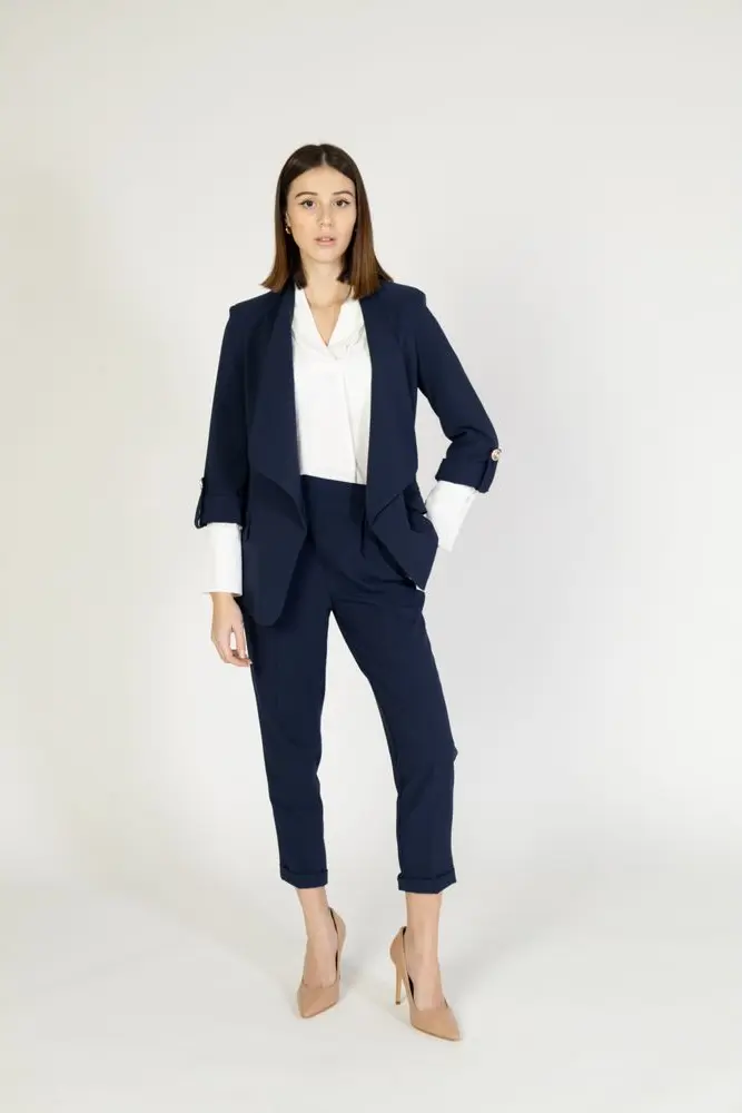 Blue Polyester Blazer Rinascimento