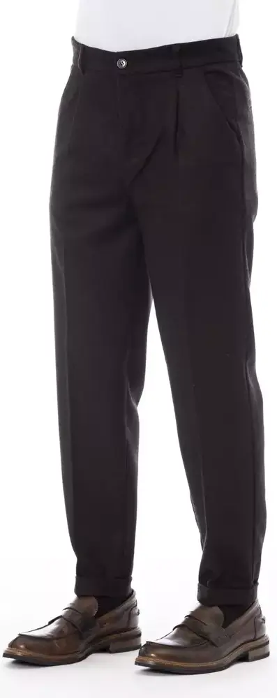 Brown Wool Men Pant ALPHA STUDIO