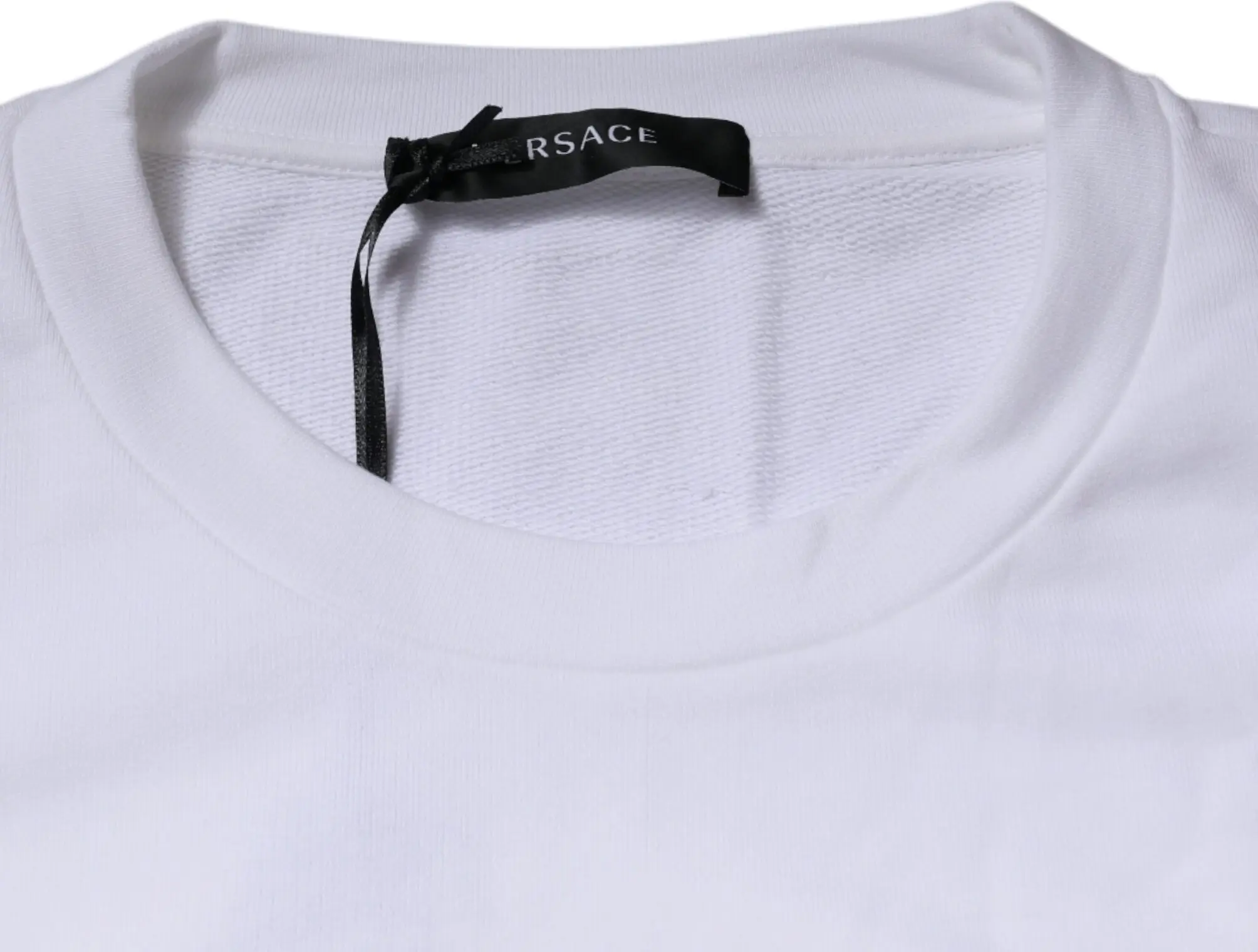 Oq Medusa kashtasi bilan Crew Neck pullover sviter Versace