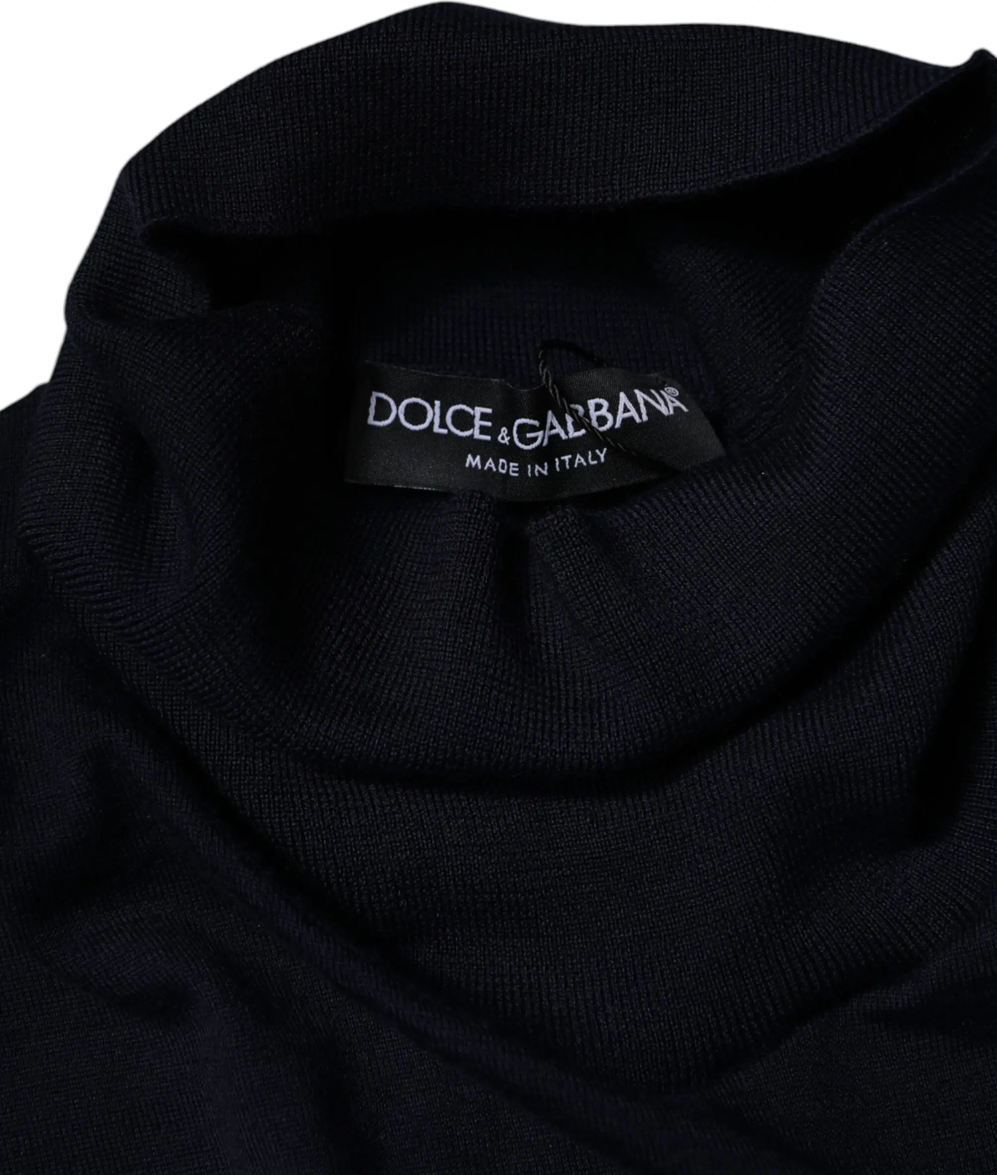 Синий кашемировый свитер с водолазкой Dolce & Gabbana