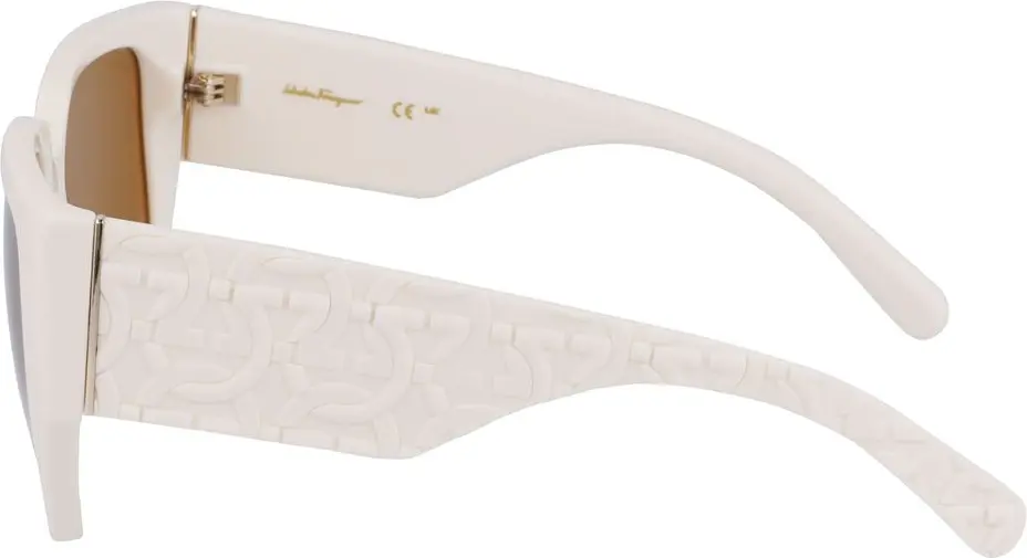Sunglasses Ferragamo White Bio Injected