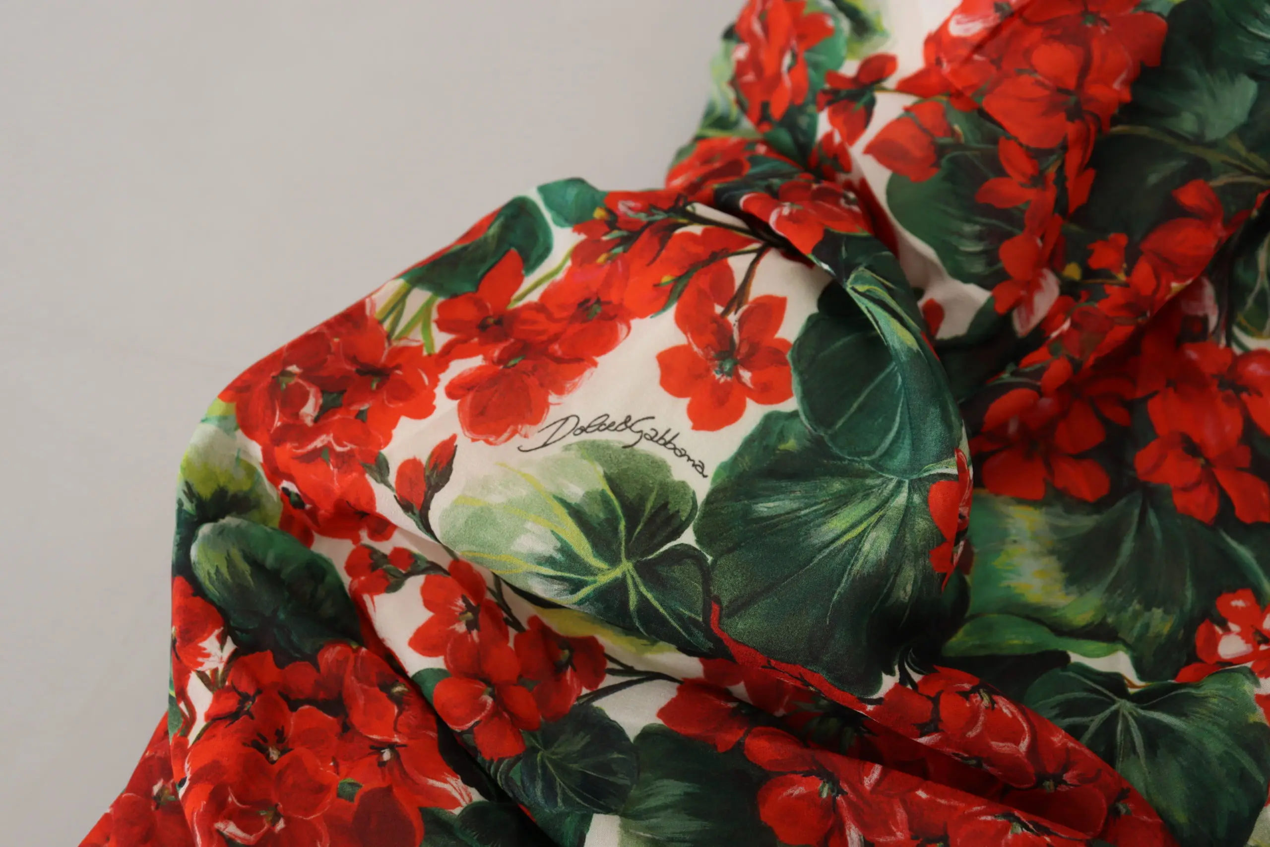 Платье-футляр Dolce & Gabbana Multicolor Geranium Silk Sheath Midi Dress
