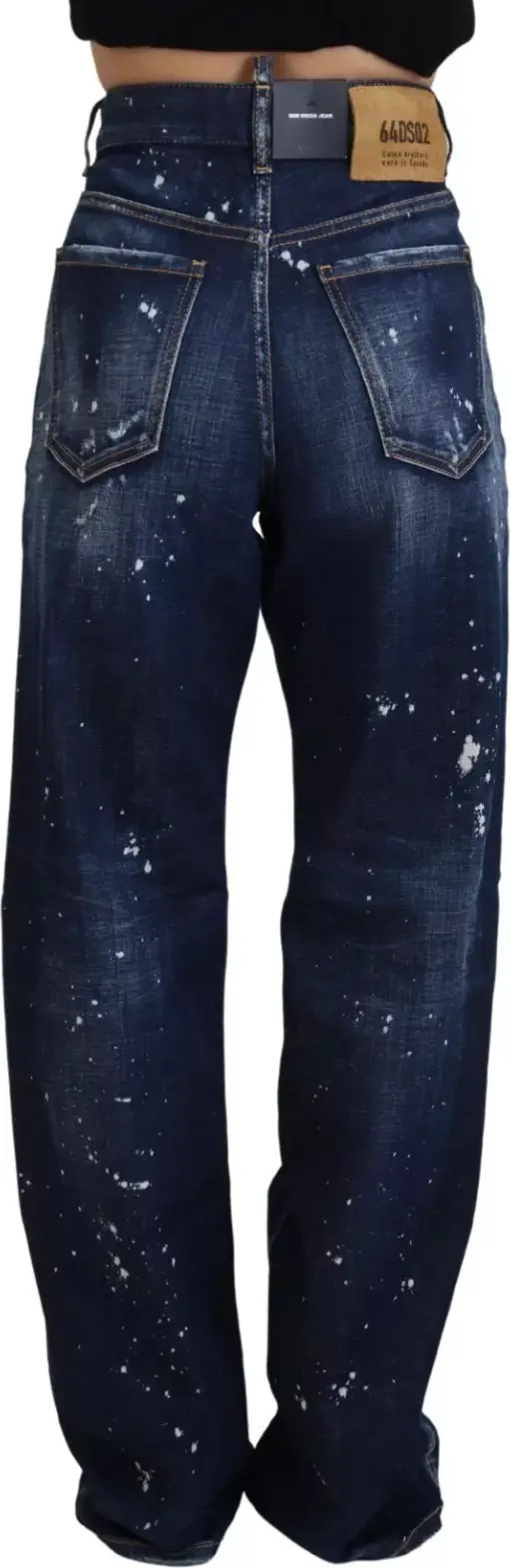 Blue High Waist Tattered Denim Jeans Dsquared2