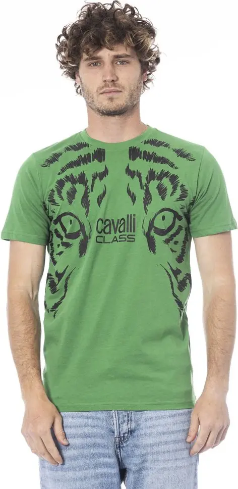 T-Shirt Cavalli Class Green Cotton