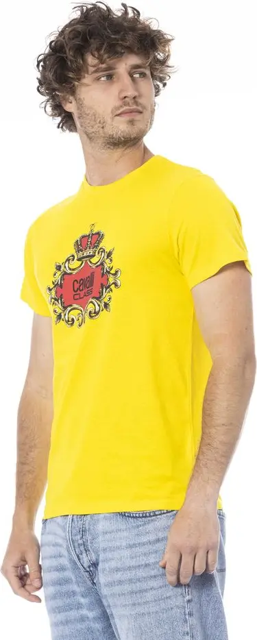 Yellow Cotton T-Shirt Cavalli Class