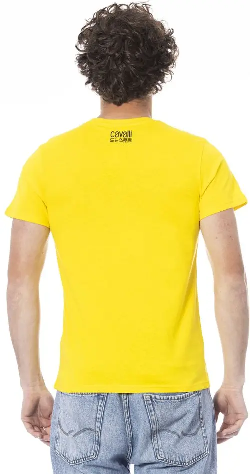 Yellow Cotton T-Shirt Cavalli Class