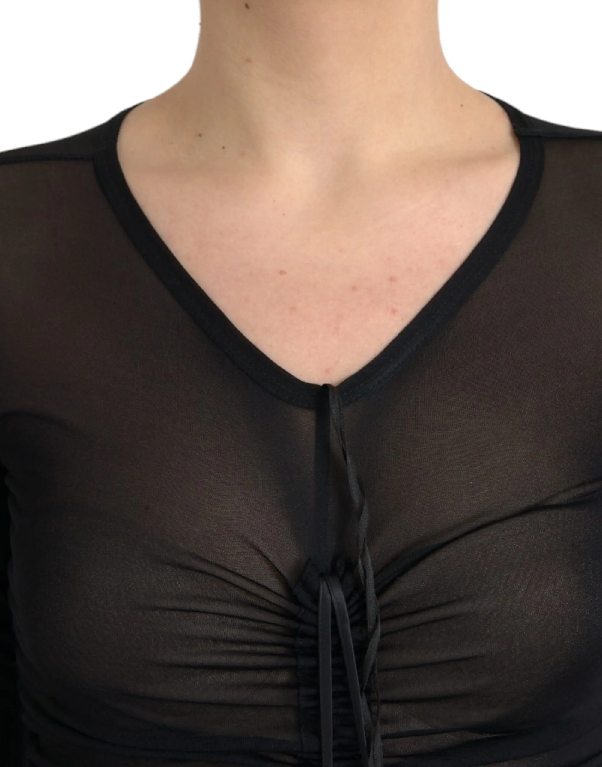 Dolce & Gabbana ko'ylagi Qora Sheer Bodycon Sheath Midi Ko'ylak